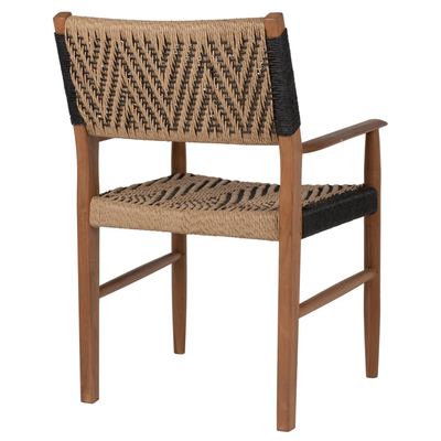 Karrige ngrënieje druri teak me litar sintetik 57×66×86 cm (HM9383.01)