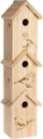 Shtëpi druri për zogj Bird Nest Box, 3 nivele, e madhe, ngjyrë druri natyral