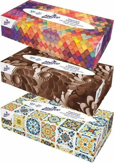 Shami letre Linteo, 2 shtresa, 100 copë, shumëngjyrëshe