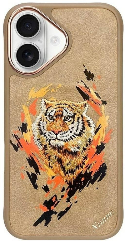 Kabullë telefoni Nimmy Tiger MagSafe për iPhone 16, 6.1", PC TPU, kafe e çelët