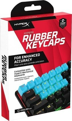 Kapakë gome HyperX Rubber Keycaps për tastierë, set gaming me 19 taste, layout US, blu