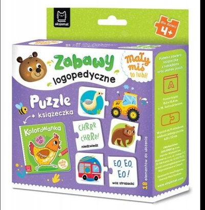Libër me lojëra terapeutike Little Bear Likes It, puzzle, për me ndihmu kalamajt me të folmen