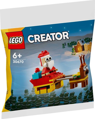 Set Lego Creator 30670 Santa s Sleigh Ride, lodër për me ndërtu, për kalamaj 6 vjeç e lart