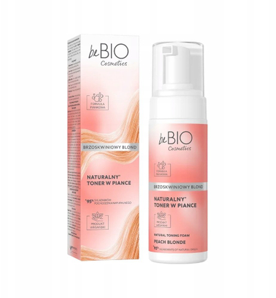 Toner flokësh në shkumë beBIO Naturalny Peach Blonde, 120ml, pa amoniak, për bionde
