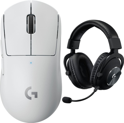 Pako gaming Logitech G Pro X, maus Superlight pa tel, kufje G Pro X, të bardha dhe të zeza