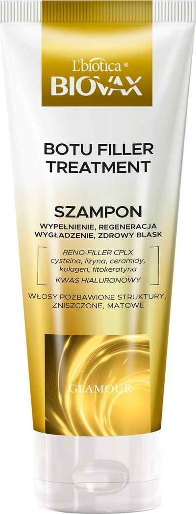 Shampo flokësh Biovax Glamour Botu Filler, trajtuese që zbut flokët, 200 ml