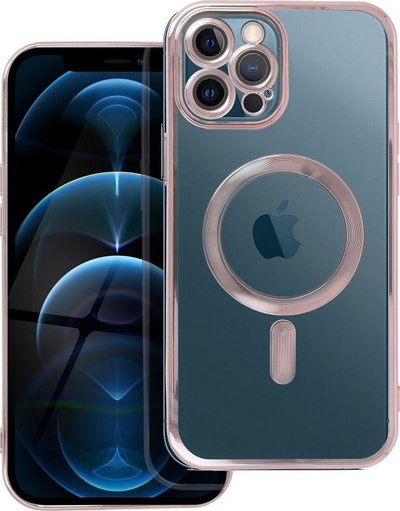 Kllëf telefoni Electro Mag për iPhone 12 Pro Max, i pajtushëm me MagSafe, transparent, ngjyrë gold