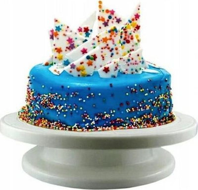 Pjatë rrotulluese për torte Home Appliances, 28x23x7cm, e bardhë