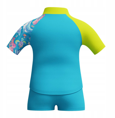 Сет за капење за момчиња Speedo Learn to Swim, блуза со кратки ракави, UPF40+, сино и жолто
