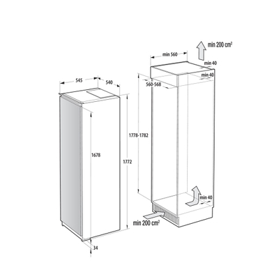 Ngrirës i integruar Gorenje FNCI517E41WF, No Frost, 235L, i bardhë