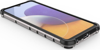 Kapak mbrojtës Hurtel Honeycomb për Samsung Galaxy A22 4G, xhel TPU, i zi
