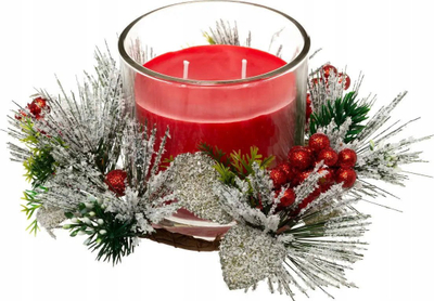 Kandil dekorativ Atmosphera Christmas Candle, 270g, qendër tavoline festive, shumëngjyrësh