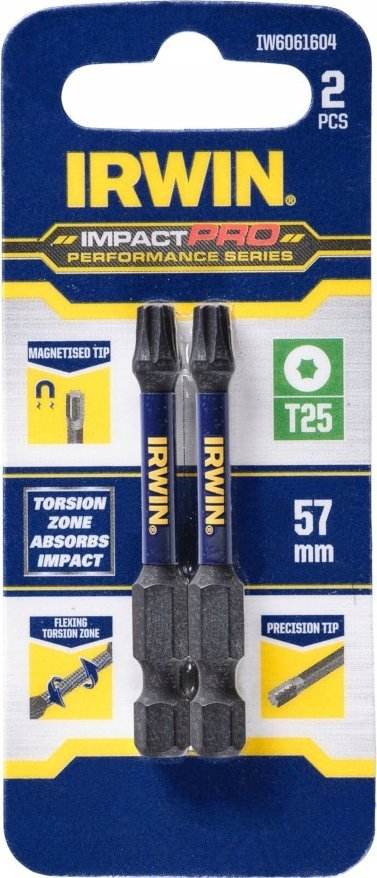 Set bitash kaçavide IRWIN Impact Pro TX25, 57mm, paketë me 2 copë