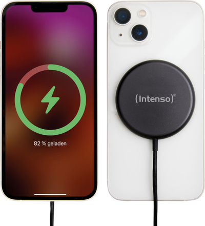 Karikues wireless magnetik Intenso MB1, me adapter rryme, i zi