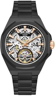 Ora burrash Lee Cooper Alexandre LC08368.650, automatike skeleton, 43mm, e zezë