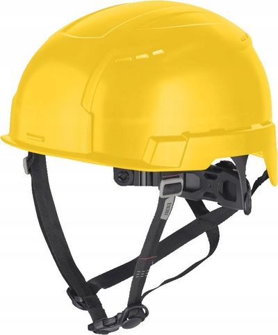 Kaskë pune Milwaukee Bolt 200, me vrima ventilimi, me rrip te mjekra, e verdhë