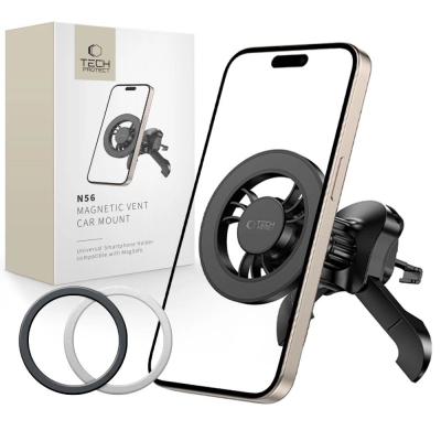 Mbajtëse makine për telefon Tech-Protect N56, magnetike MagSafe, për grilë ajri, e zezë