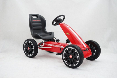 Gokart me pedale Abarth Red Ramiz, për fëmijë 3-8 vjeç, ngarkesa 25kg, i kuq