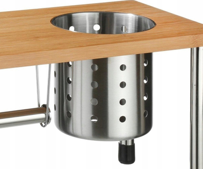 Rafth kuzhine 5Five Kitchen Shelf, me mbajtës veglash, mbajtës letre kuzhine, i hirtë