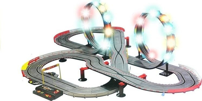 Pistë garash me vetura Leantoys Racing Track Slot Cars, shkallë 1:43