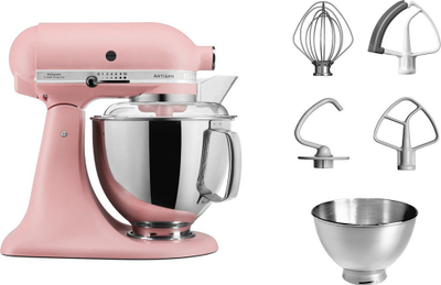 Mikser planetar KitchenAid Artisan 5KSM175PSEDR, 300W, set pastiçerie, rozë