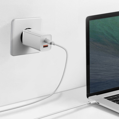 Adapter Baseus GaN2 Lite Fast PPS 65W USB, i bardhë