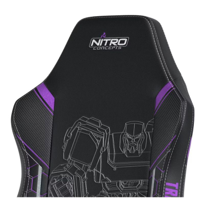 Гејминг столица Nitro Concepts X1000 Transformers Decepticons, ергономска, до 135kg, црна виолетова