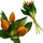 Buqetë lulesh artificiale Saska Gift and Decor, 5 tulipanë, 28cm, portokalli