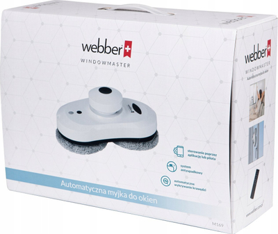 Robot për la xhama Webber WM 170, pastrim vetë, e kontrollon nga aplikacioni, ngjyrë gri