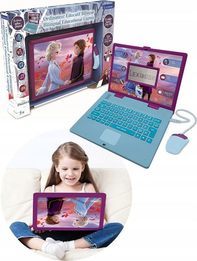 Laptop edukativ Lexibook Frozen JC598FZi17, dygjuhësh, me lojëra, blu