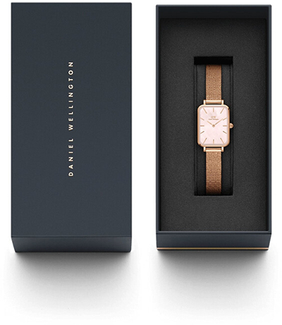 Orë dore për femra Daniel Wellington Quadro 20X26 Pressed Melrose RG MOP DW00100510, ari rozë