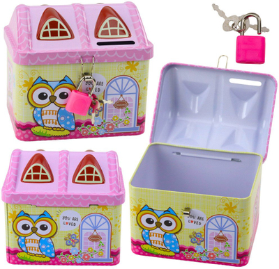 Kasi kursimi metalike Owl House, me dry dhe çelësa, rozë