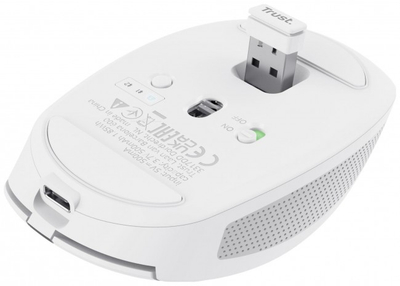Maus pa kabllo Trust Ozaa Compact, Bluetooth 2.4GHz, me bateri të rikarikueshme, i bardhë