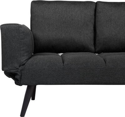 Divan-krevat Beliani Brekke, 2 vende, kadife sintetike, i zi