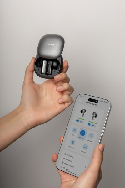 Dëgjuse wireless Proove NoLimit TWS me Hybrid ANC dhe aplikacion inteligjent (APP), të zeza