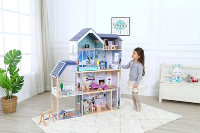 Куќа за кукли ECOTOYS Maya Residence, дрво, 28 делови, повеќебојна