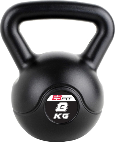 Kettlebell Eb Fit, 8 kg, bituminoz, i zi