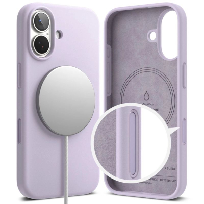 Mbrojtëse telefoni Ringke Silicone Magnetic MagSafe për iPhone 17, silikon, përputhet me MagSafe, vjollcë
