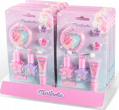 Set kozmetike për kalamaj Martinelia Little Unicorn, lip gloss dhe llakë thonjsh, me unikor, ngjyrë rozë