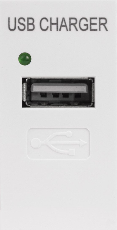 Karikues muri USB Legrand, 1 port, 5V, i bardhë