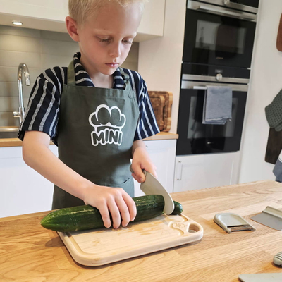 Set kuzhine për fëmijë MINI Family, 5 pjesë, bambu dhe çelik inox, rozë