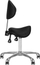 Козметички стол Giovanni Cosmetic Stool 1004, ергономско седло, со тркала, црн