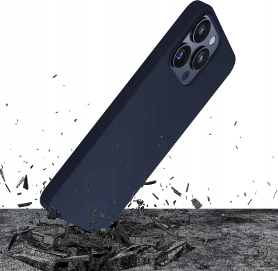 Kuti mbrojtëse 3MK Silicone Case për iPhone 15 Pro, silikon, navy blue