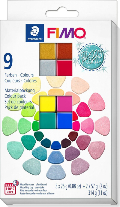 Set plasteline polimerike STAEDTLER FIMO Effect Mixing Pearls, 10 copë, ngjyra mikse