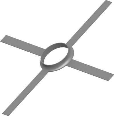 Mbajtës qendërzues për tub shkarkimi Concept F90540080, Ø80mm, metalik