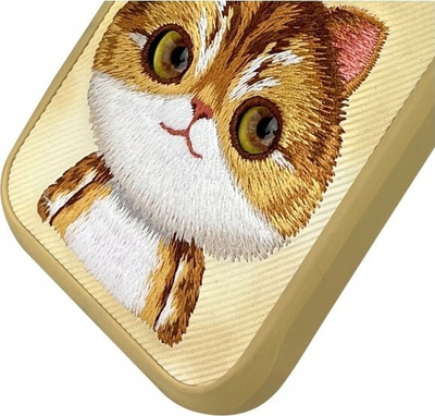 Mbulesë telefoni Nimmy Big Eyed Pet 2.0 Cat për iPhone 16 Pro, 6.3", khaki