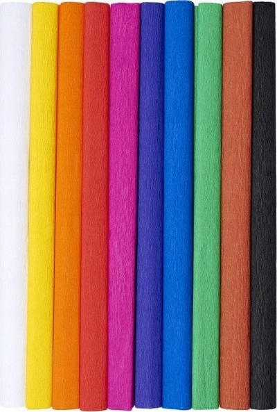 Letër krep korrugato set 10 fletë, 50x200 cm, shumëngjyrëshe