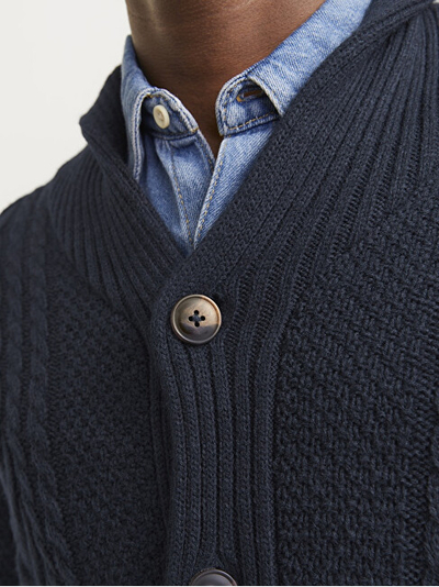 Triko për meshkuj JJJack&Jones CRAIG Knit Fit, e kaltër