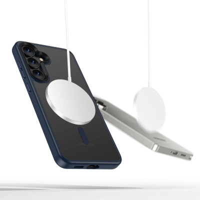 Маска за телефон Tech-Protect Magmat за Samsung Galaxy S25, MagSafe, TPU PC, темно сина