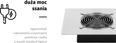 Grumbullues pluhuri për manikyr Momo X1S, 60W, i futur në tavolinë, inox